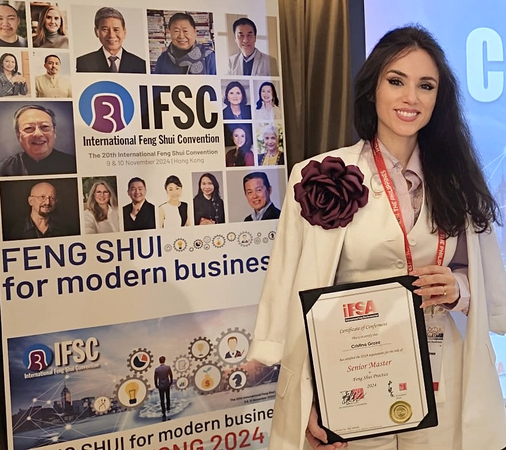 Master Cristina Groza, distinsa cu titulatura de Senior Maestru la Congresul International de Feng Shui – Hong Kong 2024